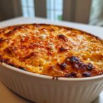 Close-up of baked Mexican Street Corn Jalapeno Popper Dip with a bubbly, browned cheese topping and paprika dust.