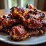 A pile of perfectly cooked Sticky Honey Garlic Chicken Drumsticks covered in a thick, glossy glaze.